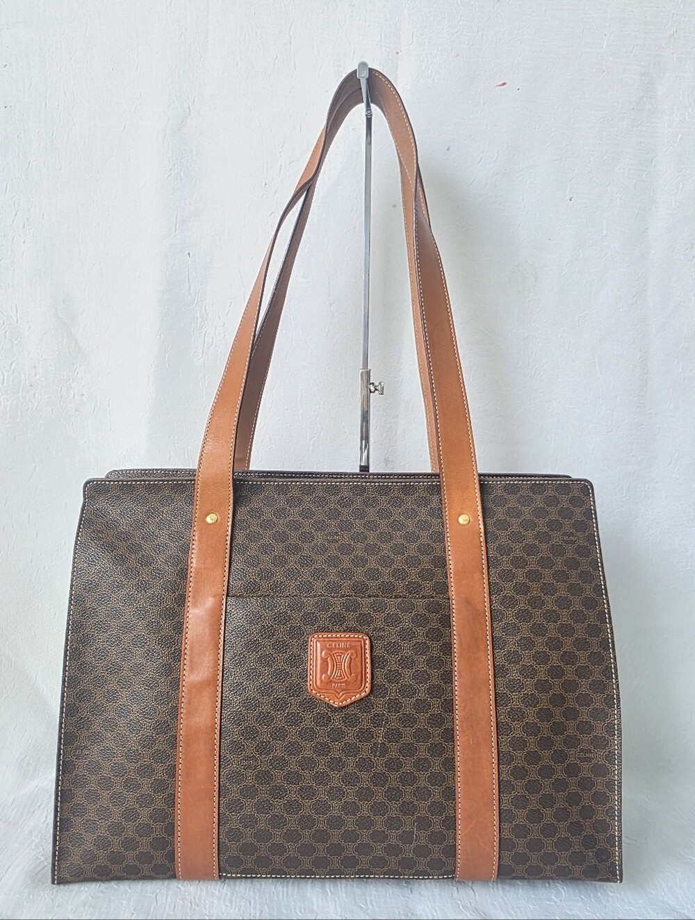 Auth Celine Macadam Pattern Shoulder Bag